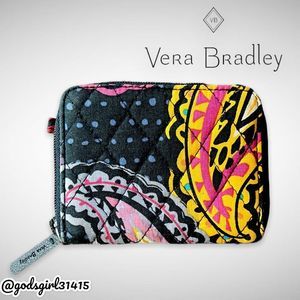Vera Bradley Wallet Blue Pink Yellow Floral
Small Zip Around